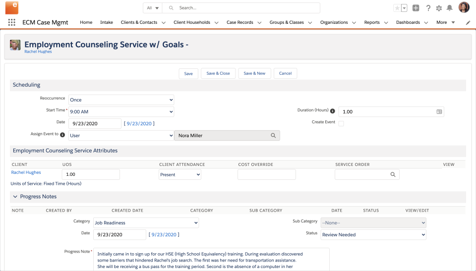 screenshot of Exponent Case Management